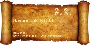 Havancsák Kitti névjegykártya